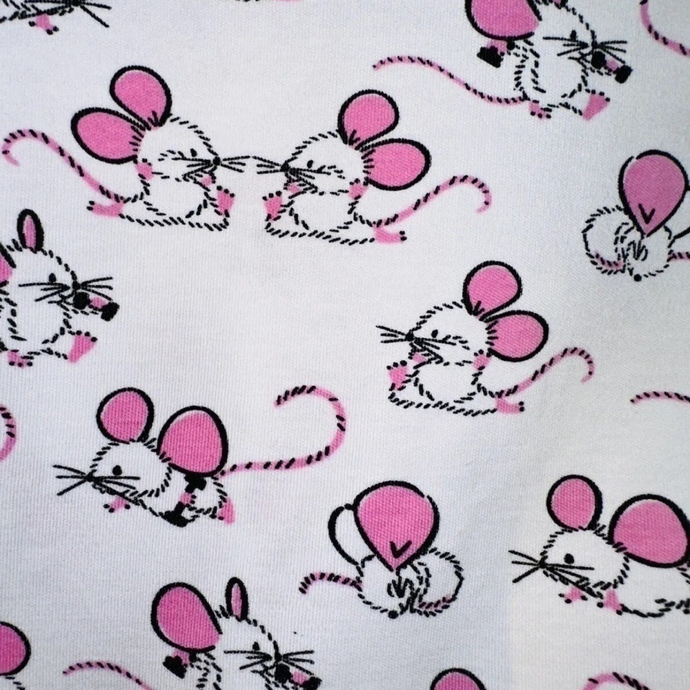 Roller Rabbit Girls Size 4 Pink Mouse Gym Rats PJs Pajama Set - Picture 2 of 5